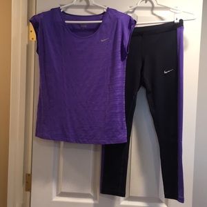 Women’s Small Navy & Purple Nike Workout Outfit